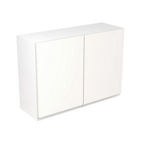 Kitchen Kit Wall Unit 1000mm w/ J-Pull Cabinet Door - Super Gloss White