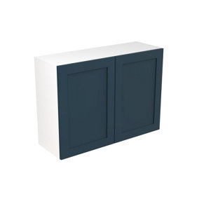 Kitchen Kit Wall Unit 1000mm w/ Shaker Cabinet Door - Ultra Matt Indigo Blue