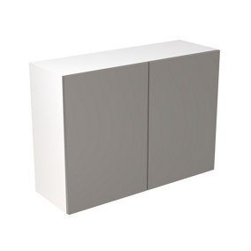 Kitchen Kit Wall Unit 1000mm w/ Slab Cabinet Door - Super Gloss Dust Grey
