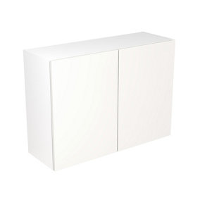 Kitchen Kit Wall Unit 1000mm w/ Slab Cabinet Door - Super Gloss White