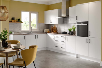 Kitchen Kit Wall Unit 300mm w/ Slab Cabinet Door - Ultra Matt White
