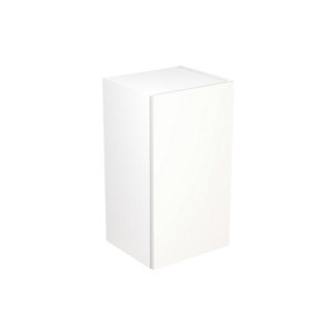 Kitchen Kit Wall Unit 400mm w/ Slab Cabinet Door - Super Gloss White