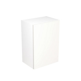 Kitchen Kit Wall Unit 500mm w/ Slab Cabinet Door - Super Gloss White