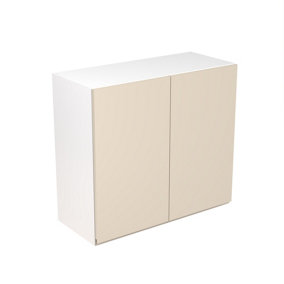 Kitchen Kit Wall Unit 800mm w/ J-Pull Cabinet Door - Super Gloss Cashmere