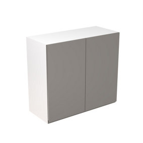 Kitchen Kit Wall Unit 800mm w/ J-Pull Cabinet Door - Super Gloss Dust Grey