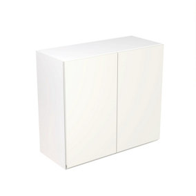 Kitchen Kit Wall Unit 800mm w/ J-Pull Cabinet Door - Super Gloss White