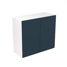 Kitchen Kit Wall Unit 800mm w/ J-Pull Cabinet Door - Ultra Matt Indigo Blue
