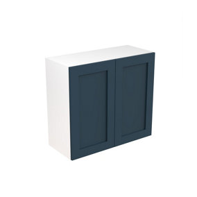 Kitchen Kit Wall Unit 800mm w/ Shaker Cabinet Door - Ultra Matt Indigo Blue