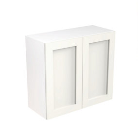 Kitchen Kit Wall Unit 800mm w/ Shaker Cabinet Door - Ultra Matt White