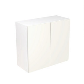Kitchen Kit Wall Unit 800mm w/ Slab Cabinet Door - Super Gloss White