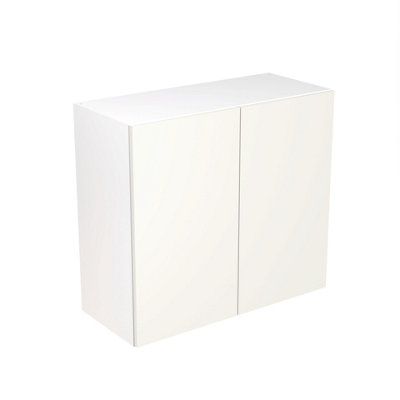 Kitchen Kit Wall Unit 800mm w/ Value Slab Cabinet Door - Standard Matt White