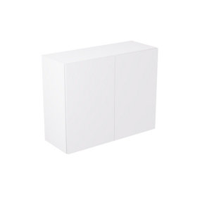 Kitchen Kit Wall Unit 900mm w/ Slab Cabinet Door - Super Gloss White