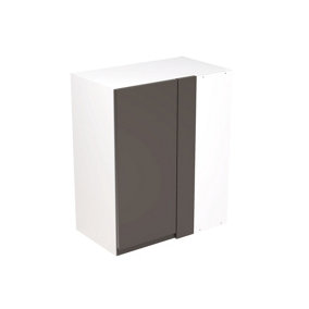 Kitchen Kit Wall Unit Blind Corner 600mm w/ J-Pull Cabinet Door - Super Gloss Graphite
