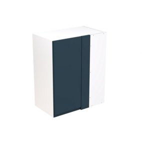 Kitchen Kit Wall Unit Blind Corner 600mm w/ J-Pull Cabinet Door - Ultra Matt Indigo Blue
