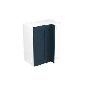Kitchen Kit Wall Unit Blind Corner 600mm w/ Shaker Cabinet Door - Ultra Matt Indigo Blue