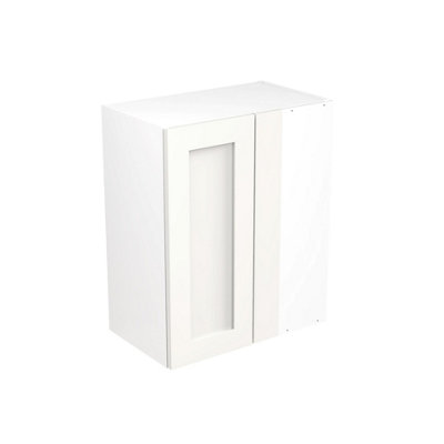Kitchen Kit Wall Unit Blind Corner 600mm w/ Shaker Cabinet Door - Ultra Matt White