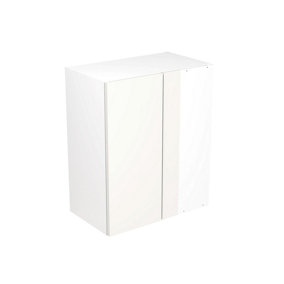 Kitchen Kit Wall Unit Blind Corner 600mm w/ Slab Cabinet Door - Super Gloss White