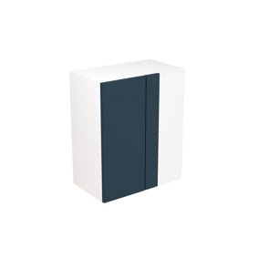 Kitchen Kit Wall Unit Blind Corner 600mm w/ Slab Cabinet Door - Ultra Matt Indigo Blue
