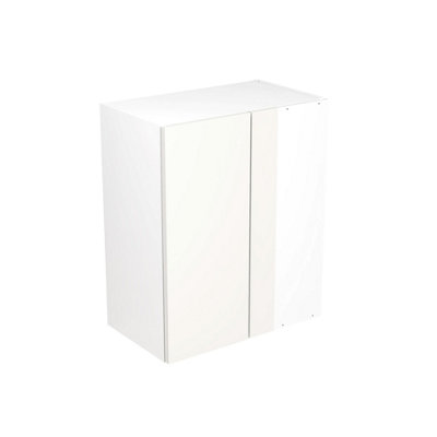 Kitchen Kit Wall Unit Blind Corner 600mm w/ Slab Cabinet Door - Ultra Matt White
