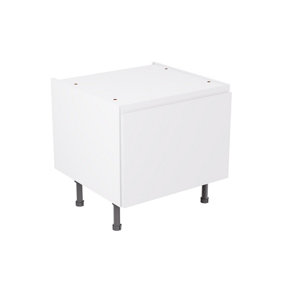 Kitchen Kit White Gloss J-Pull Door Belfast Sink Base Unit Cabinet Handleless Soft Close Flatpack - 600x455mm