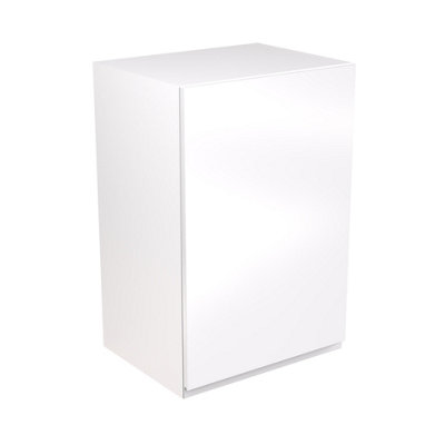 Kitchen Kit White Gloss J-Pull Door Boiler Housing Wall Unit Cabinet Handleless Soft Close Flatpack - 600x900mm