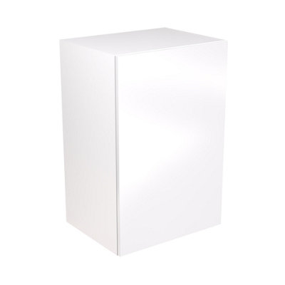 Kitchen Kit White Gloss Slab Door Boiler Housing Wall Unit Cabinet Soft Close Flatpack - 600x900mm