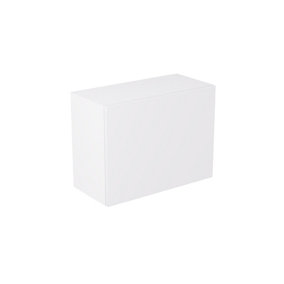 Kitchen Kit White Gloss Slab Door Single Extractor Wall Mounted Unit Cabinet Soft Close Pre-Built - 600x455mm