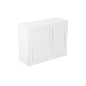 Kitchen Kit White Matt Shaker Door Wall Mounted Unit Cabinet Soft Close Pre-Built - 900x720mm