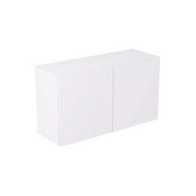 Kitchen Kit White Matt Value Slab Door Double Extractor Wall Mounted Unit Cabinet Handleless Soft Close Flatpack - 800x455mm