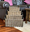 Kitchen Log Fireplace Wicker Storage Basket With Handles Xmas Empty Hamper Basket Oak,Medium 38 x 30 x 18 cm