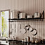 Kitchen Metal Shelves Saucepan Pan Pot Rack Storage Shelf with 10 Hooks Wall Mounted W 90 cm