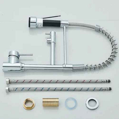Kitchen Mixer Tap Chrome Pull Out Dual Spout Spray Monobloc Single Lever