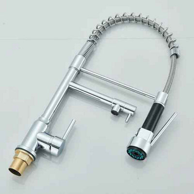 Kitchen Mixer Tap Chrome Pull Out Dual Spout Spray Monobloc Single Lever