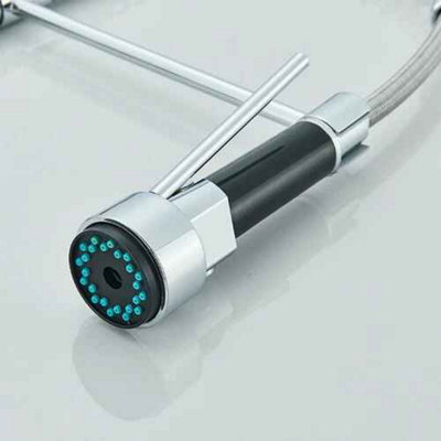 Kitchen Mixer Tap Chrome Pull Out Dual Spout Spray Monobloc Single Lever