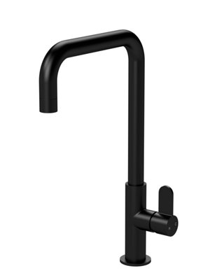 Kitchen Mono Mixer Tap with 1 Lever Handle, 361mm - Matt Black