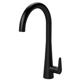 Kitchen Mono Mixer Tap with 1 Lever Handle, 398mm - Matt Black