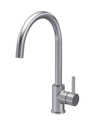 Kitchen Mono Mixer Tap with 1 Lever Handle, 436mm - Brushed Nickel