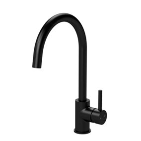 Kitchen Mono Mixer Tap with 1 Lever Handle, 436mm - Matt Black