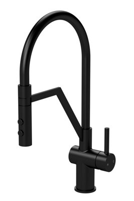 Kitchen Mono Mixer Tap with 1 Lever Handle, 436mm - Matt Black