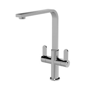 Kitchen Mono Mixer Tap with 2 Lever Handles, 302mm - Chrome