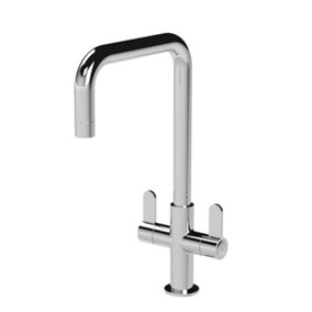 Kitchen Mono Mixer Tap with 2 Lever Handles, 361mm - Chrome