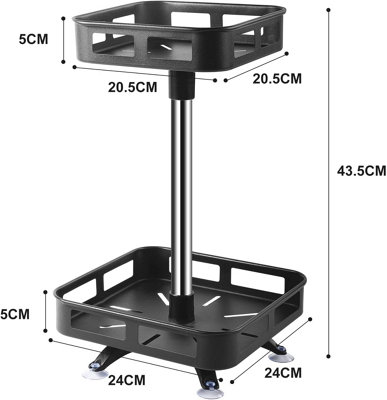 Kitchen Organizer 2 Tier Lazy Susan Turntable 360 Rotating Spice Rack Black