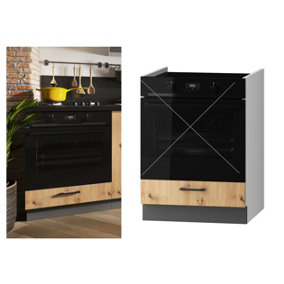 Kitchen Oven Housing Unit 600 Cabinet Cupboard Grey Oak 60cm Storage Door Clara