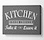 Kitchen Quote Dinner Choices Grey Canvas Print Wall Art - Medium 20 x 32 Inches