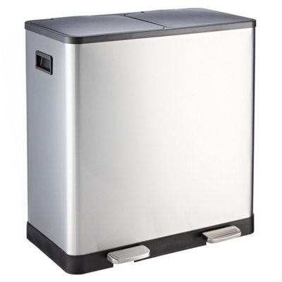 Kitchen Recycling Bin 60 Litre 2 Compartment Rubbish Bin