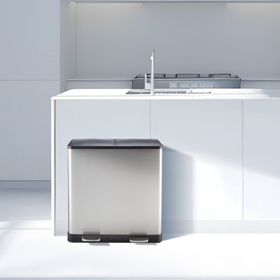 Double Bin | 60L | Recycling Bins for Kitchen | VonHaus