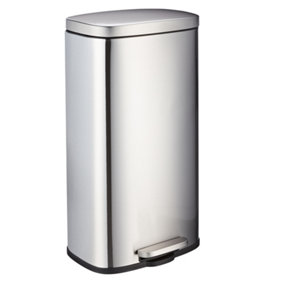 Kitchen Rubbish Bin 30 Litre Soft Close Stainless Steel Waste Bin