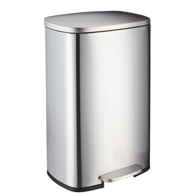 Kitchen Rubbish Bin 50 Litre Soft Close Stainless Steel Waste Bin