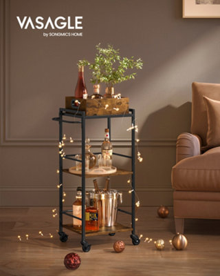Kitchen Serving Cart with Removable Tray, 3-Tier Kitchen Utility Cart ...
