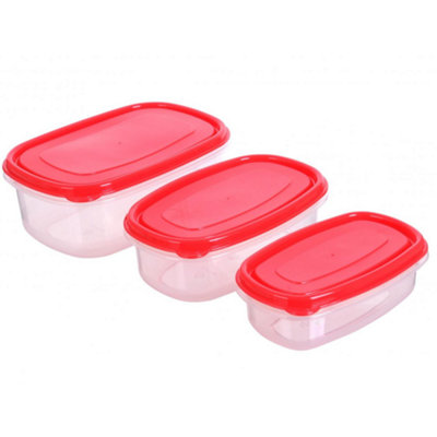 Kitchen Set of 3 EasyStore Rectangular Containers Airtight Storage Boxes